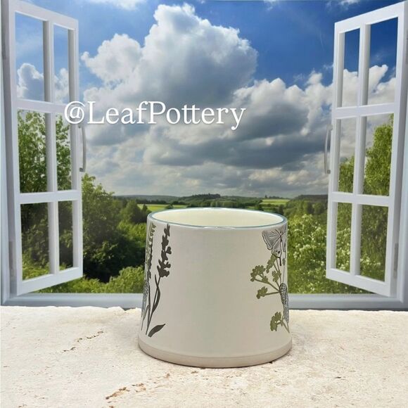 Gray/Blue Butterflies in Spring Beige Ceramic 18oz Mug - Picture 4 of 10